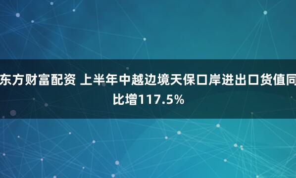 东方财富配资 上半年中越边境天保口岸进出口货值同比增117.5%